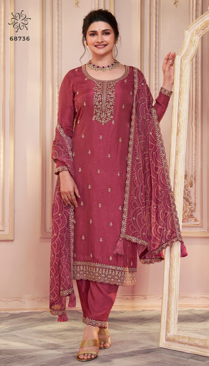 Saanjh By Vinay Kuleesh Silk Georgette Embroidered Salwar Kameez Manufacturers
